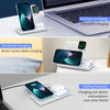 Wireless Charging Station 3-in-1 Standard 15W Fast Mag-Safe Charger Stand with QC3.0 Adapter