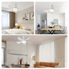 1 PC Socket Fan Ceiling Fan With Light And Remote, E27 Noiseless Ceiling Fans Dimmable Led Lights