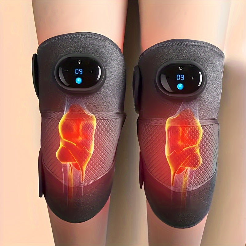 Relax And Rejuvenate With This 3-in-1 Heated Knee Massager Brace Wrap - Vibrating Heat Pad For Knee, Elbow, And Shoulder Pain Relief!