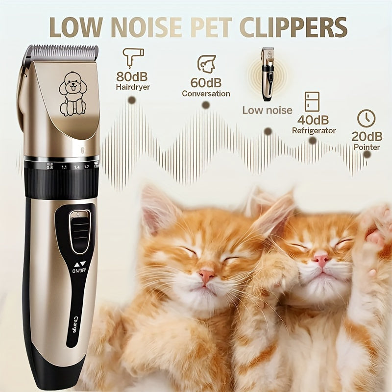 Premium Pet Hair Trimmer Kit - Electric Precision Clippers with Gentle Hair Cutting Technology