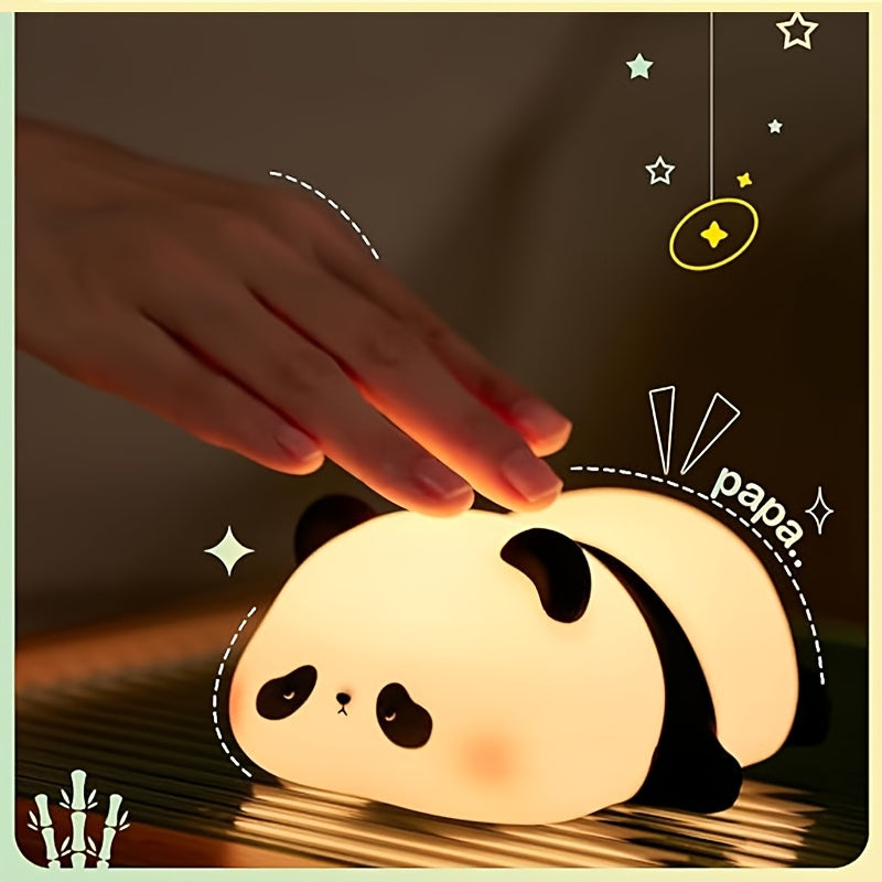 Cute Panda Night Light, LED Squishy Novelty Animal Night Lamp, Food Grade Silicone