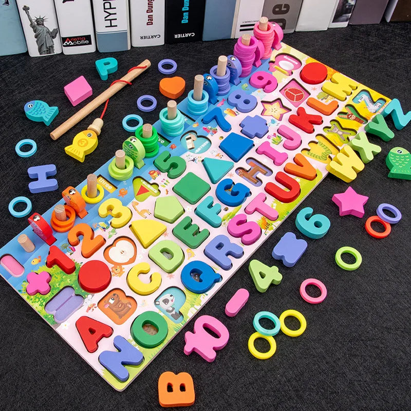 Children's Toys Kids Digital letter Color Cognition Puzzle Baby Early Learning Building Blocks Montessori toys