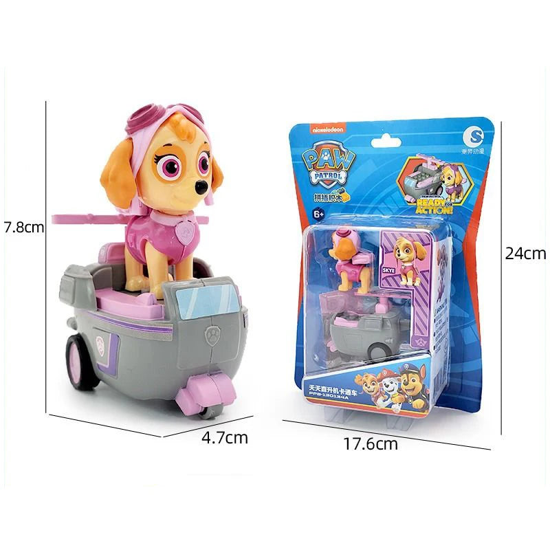 Genuine Paw Patrol Action Figure Chase Skye Car Toy Patchwork Blocks Fire Fighting inertia Taxiing Car Fall-resistant Boy Gift