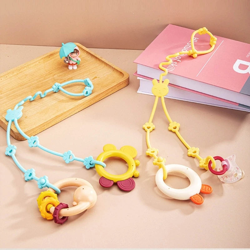 BPA Free Silicone Baby Pacifier Clips Chain Nipple Holder Clip Adjustable Anti-drop Stroller