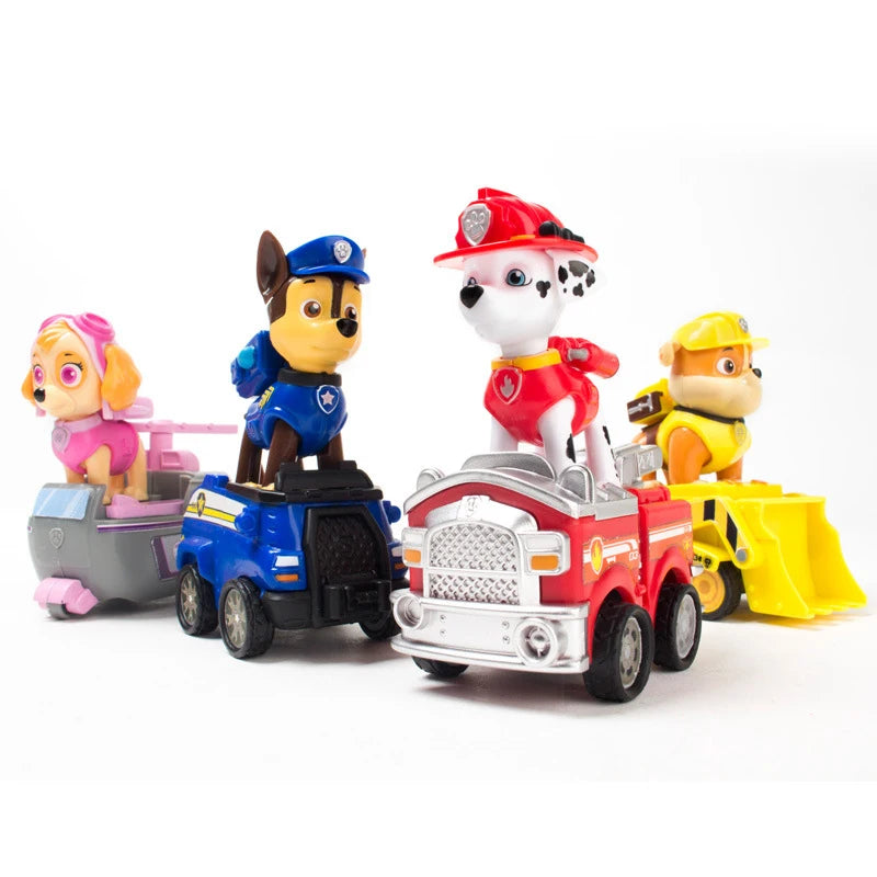 Genuine Paw Patrol Action Figure Chase Skye Car Toy Patchwork Blocks Fire Fighting inertia Taxiing Car Fall-resistant Boy Gift