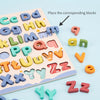 Wooden Educational Abc Puzzle Upper Case and Lower Case Letters for Birthday Gifts Boys Girls Family Game Children Preschoolers