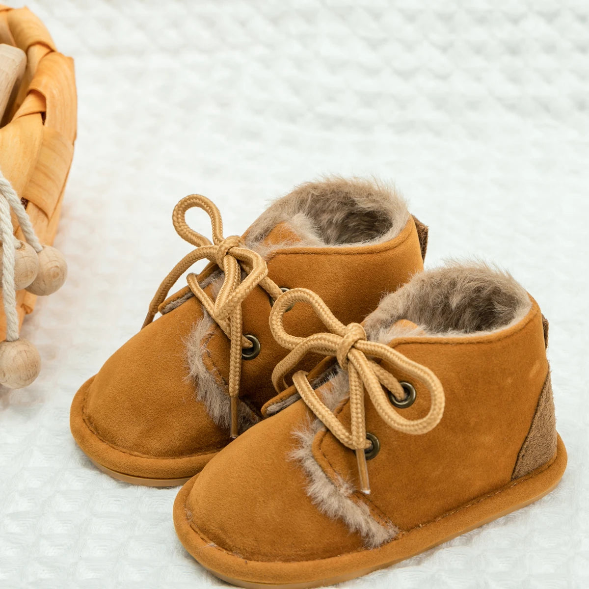 KIDSUN Winter Baby Snow Booties Warm Infant Boy Girl Toddler Shoes Rubber Sole Anti-slip Soft Newborn First Walkers Crib Shoes