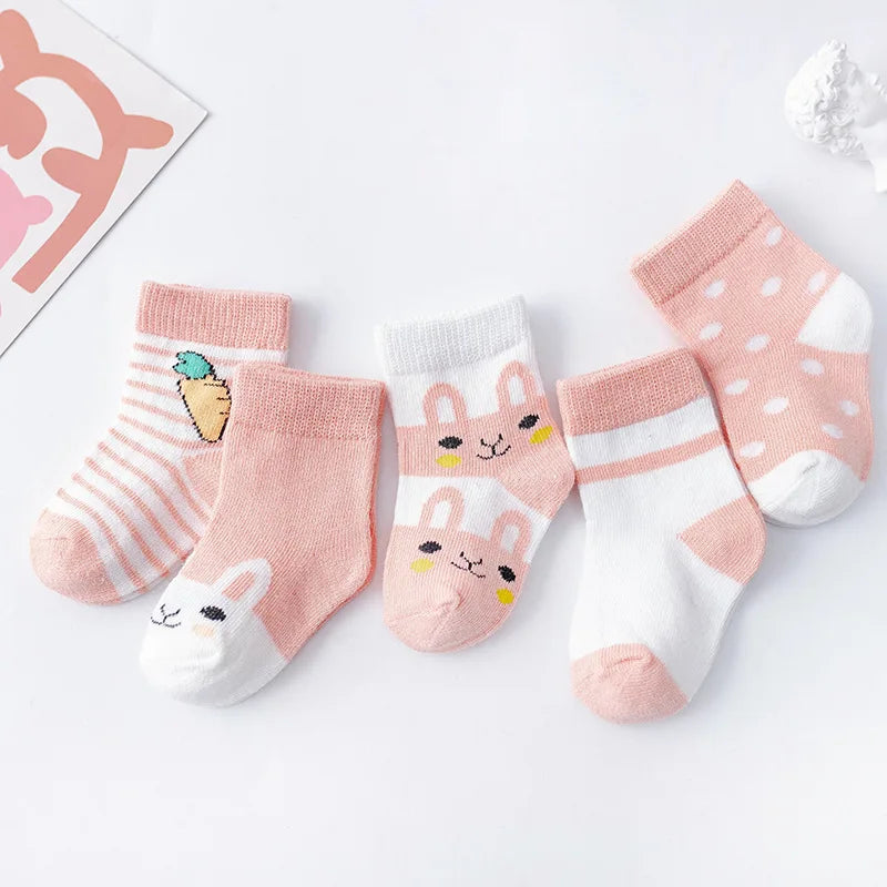 Cotton 5Pairs Baby Socks Newborn Baby Boy Socks 0-1-3-7Y Kids