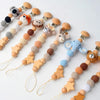 Baby Wooden Pacifier Clip Wood Crochet Cartoon Teething Soother Chain