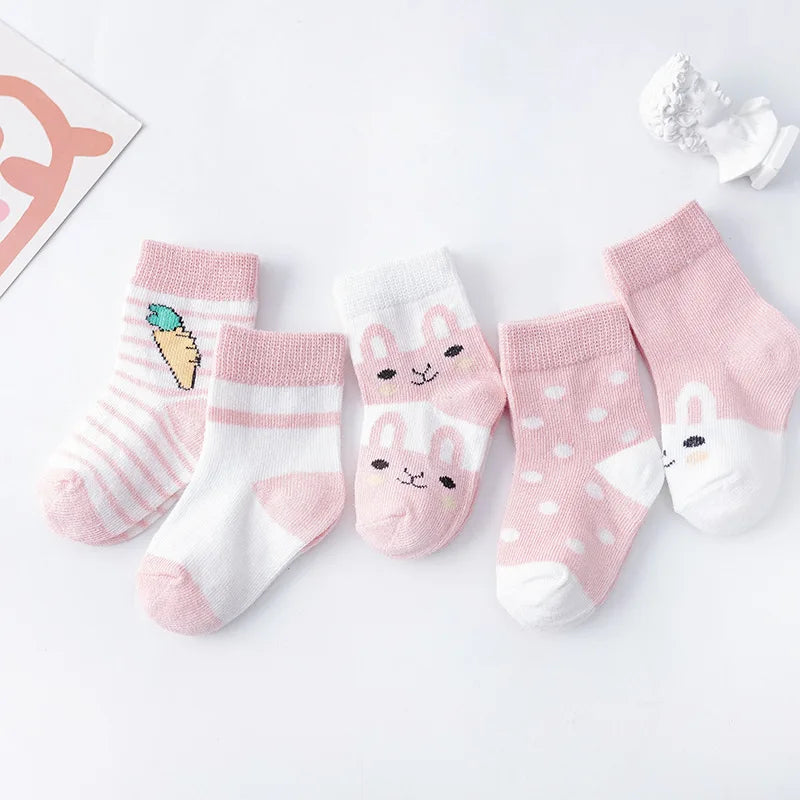 Cotton 5Pairs Baby Socks Newborn Baby Boy Socks 0-1-3-7Y Kids