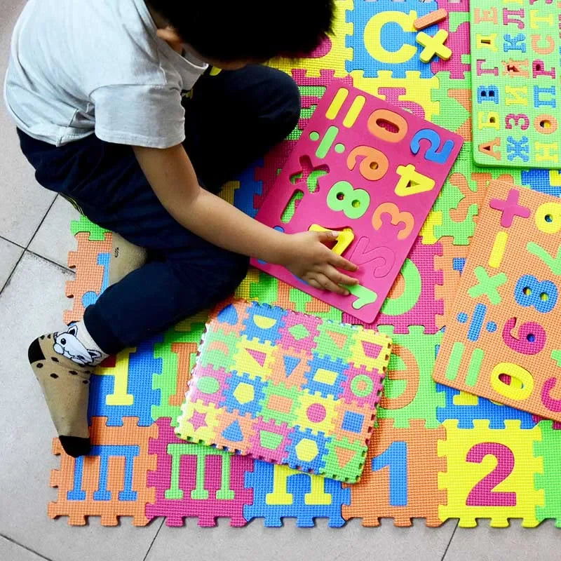 Russian Alphabet Mat Kids Play Cartoon EVA Learning Puzzle Toy Foam Interlocking Patchwork Floor Carpets 36 Pcs 14*14cm Big Size