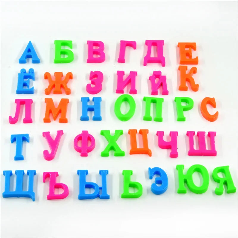 Russian Alphabet Magnetic Letters Fridge, Refrigerator Message Board for Russia Baby Educational Learning Magnets Toy Kids Gift