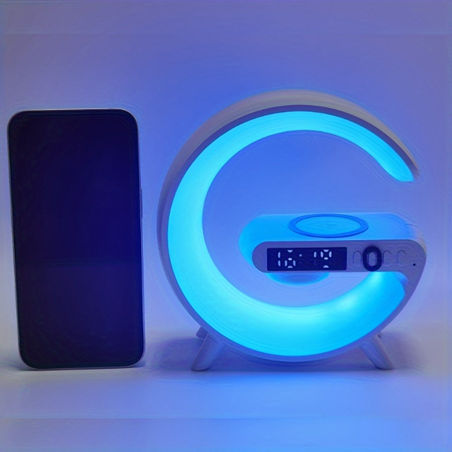 Multi-Function Wireless Speaker With Sunrise Alarm, RGB Rhythm Light & Fast Charging - Ideal Wake-Up Table Lamp For Bedrooms