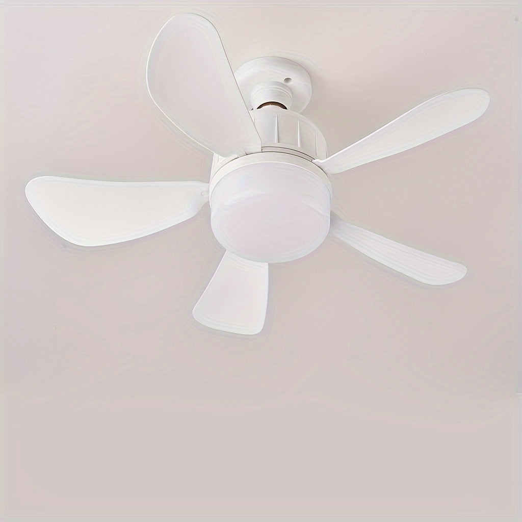 1 PC Socket Fan Ceiling Fan With Light And Remote, E27 Noiseless Ceiling Fans Dimmable Led Lights